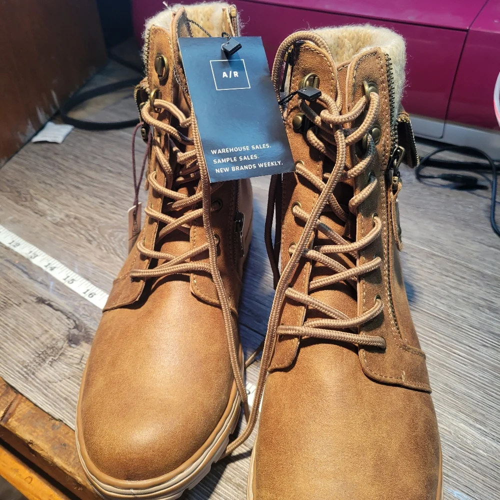 Cliffs By White Mountain NEW Brown Lace-Up Ankle Boots Size‎ 9
